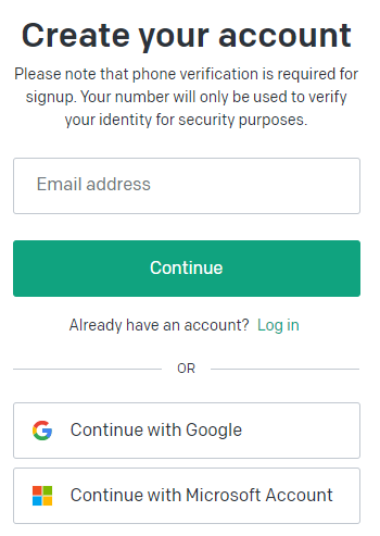 create account